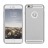 [1A Upgrade] OSSU iPhone 6 6S Qi Wireless Charging Receiver Phone Case Charger Back Cover with Flexible Lightning Connector (Silver)