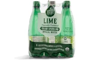 Whole Foods Market, Organic Italian Lime Sparkling Mineral Water 6 Pack, 16.9 Fl Oz