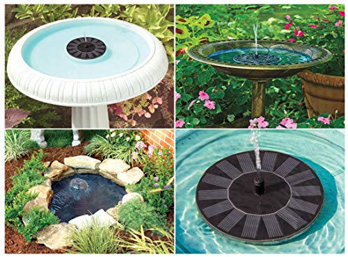 The Paragon Solar Fountain Pump, Free Standing Solar Powered Bird Bath Fountain Water Pump, Solar Outdoor Floating Fountain Pump Kit, for Garden, Pool, Pond, Patio Decoration
