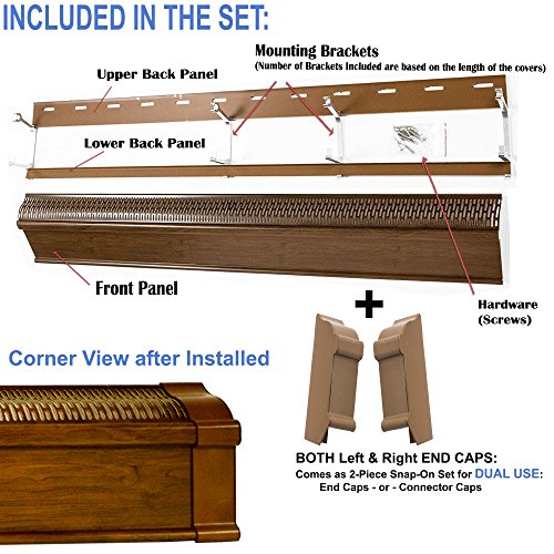 Baseboard Heat Covers COMPLETE SET with Right and Left End Caps Hot