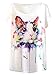 Futurino Women's Cute Cat Graphic Abstract Paint Splatter Casual T-shirt Top,White,Large