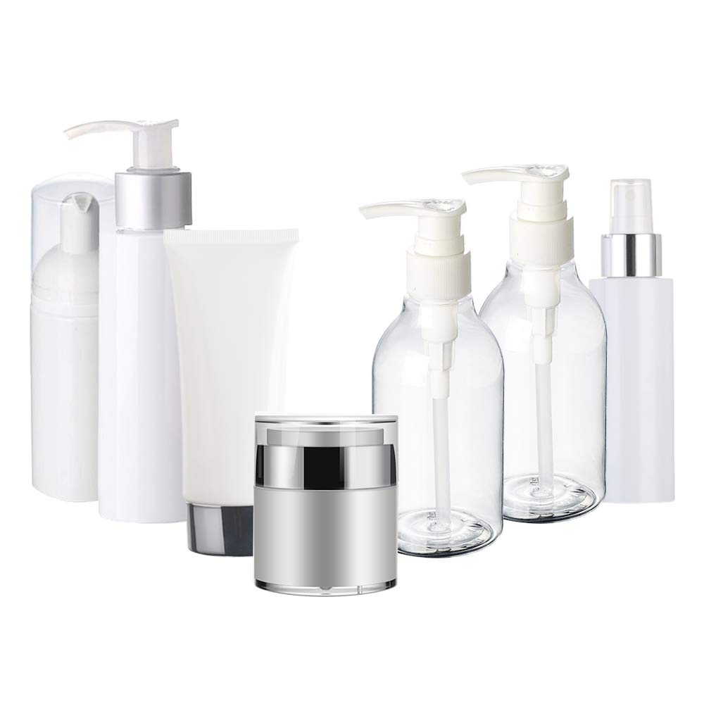 3T6B Travel Size Hand Soap Bottles, Toiletry 8 Pieces Set
