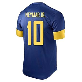 Amazon.com: Neymar Jr. #10 Brazil Away Soccer Jersey (0014181581869): Books