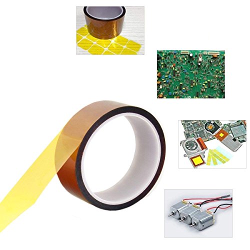High Temperature Heat Resistant Tape 50mm X108ft AIYUNNI Polyimide Film Adhesive Tape Heat Press Tape Sublimation Tape - for 3D Print Bed,Soldering,Protecting CPU, PCB Circuit Board etc.