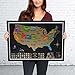 Scratch off Map of USA – Laminated Scratch US Map (Wall Poster) with Associations & Landmarks – Track your Travels – 18.5 x 26.77in – by OutFormal