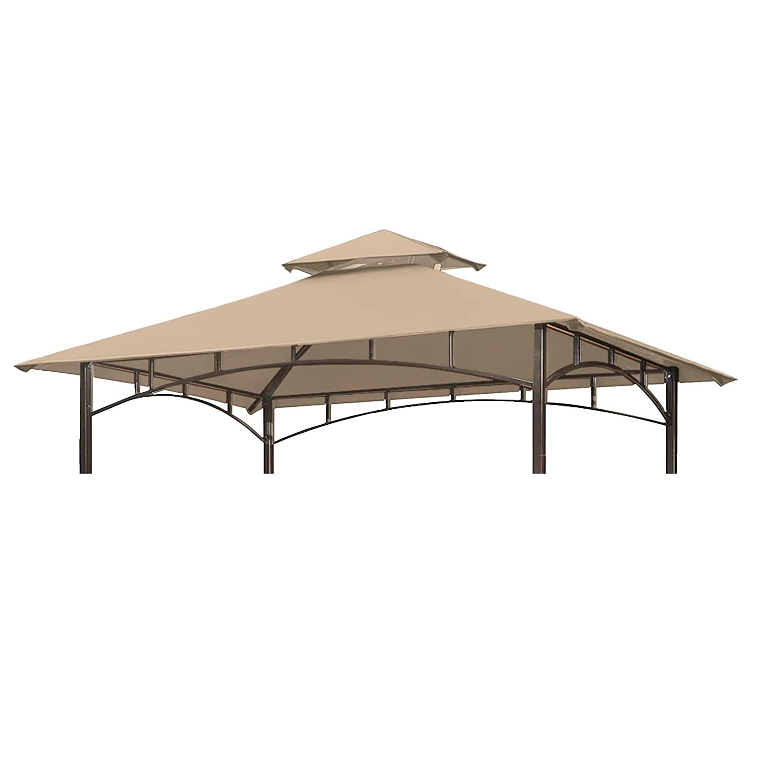 Photo 1 of Grill Gazebo Replacement Canopy Top - Wonwon 5x8 Gazebo Roof Double Tiered Outdoor BBQ Roof Cover Grill Shelter Only Fit for Model L-GG001PST-F (Beige)