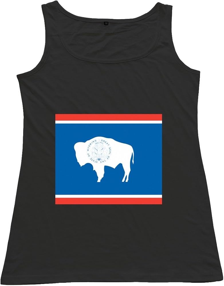 Wyoming Clipart Wyoming Peace Symbol Flag 999px Woman 100% Cotton Tanks Top