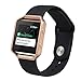 TOROTOP Compatible with Fitbit Blaze Bands,Small Soft Silicone Replacement Sport Strap Band+Rose Gold Frame with Quick Release Pins (Small Black band+Rose Gold Frame)