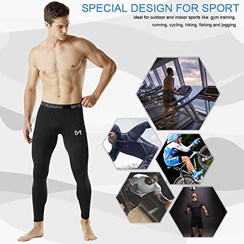 MEETYOO Men's Base Layer Bottom, Cool Dry Compression Leggings for Men