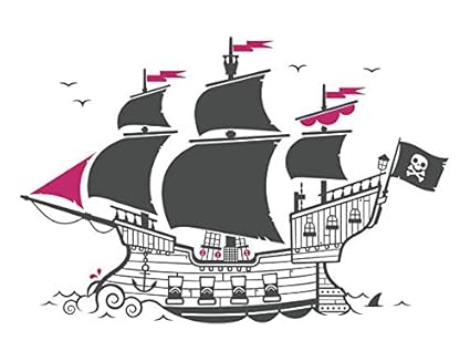 Amazon Com Pirate Ship Wall Sticker Colorful Pirate Ship Wall