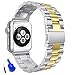 HUANLONG Solid Stainless Steel Band Compatible with Apple Watch 49mm 46mm 45mm 44mm 42mm 41mm 40mm 38mm, Metal Strap for iWatch Series Ultra/Ultra2/10/9/8/7/6/5/4/3/2/1 SE Women and Men(Silver/Gold 42mm/44mm/45mm/46mm/49mm)