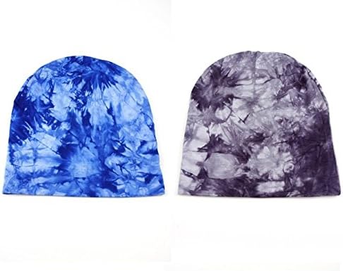 2 pcs Bright Tie Dye Skull Cap Beanie 406HB