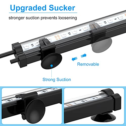 AKKEE Aquarium Light, Fish Tank Lights, Remote Control 12V 18 LEDs 5050 SMD Color Changing, Led Fish Tank Light With 24key Controller For Fresh And Saltwater Aquarium 32cm/12.6 In