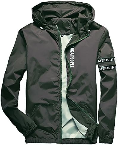 Homaok Men's Lightweight Breathable Jacket Large Dark Sea Green