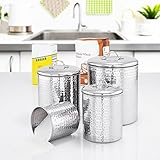 Old Dutch 4 Piece Hammered Stainless Steel Canister