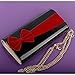 SHOW STORY Dazzling Women's Girls Bow Two Tone Flap Clutch Bag Evening Bag With Detachable Chain,FB90014