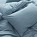FACE TWO FACE Bedding Duvet Cover Set 3 Pieces 100% Washed Cotton Duvet Cover Linen Like Textured Breathable Durable Soft Comfy (King, Light Blue)