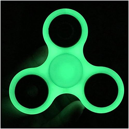 GongFu Star Fidget Spinner Toy Time Killer Perfect to relieve ADHD Anxiety Reduce Stress Helps Focus (White) (&amp; 1Luminous-Green)