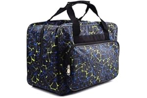 TLBTEK Black Sewing Machine Carrying Case,Universal Canvas Carry Tote Bag,Portable Padded Storage Dust Cover with Pockets for Sewing Machine