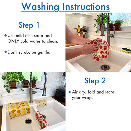 Beeswax Wrap Organic Reusable Food Wraps | Savvy Planet Eco Friendly Storage | All Natural Zero Waste | 3 Sizes Premium Plastic Free Non Toxic Sustainable | Save Money & Earth With Vegan Bees Wrappers - Thumbnail 7