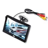 5'' Inch TFT LCD Car Color Rear View Monitor Screen for Parking Rear View Backup Camera with 2 Optional Bracket(Suckers Mount and Normal Adhesive Stand)