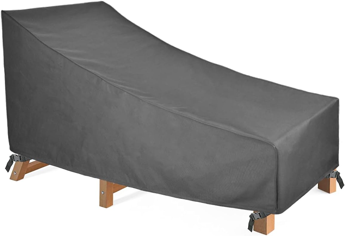 Patio Watcher Patio Chaise Lounge Covers Heavy Duty Outdoor Chaise Lounge Covers with Durable and Water Resistant Fabric, 66 inches Long, Grey : Garden & Outdoor