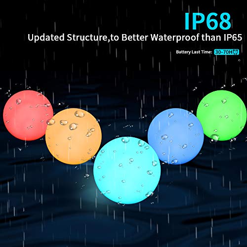ELlight LED Floating Pool Lights, RGB(16 Colors) Color Changing Ball Lights with Timer, IP67 Waterproof Outdoor Indoor Christmas Lights for Pool Decorate Holiday Party Lights[12 PCS]