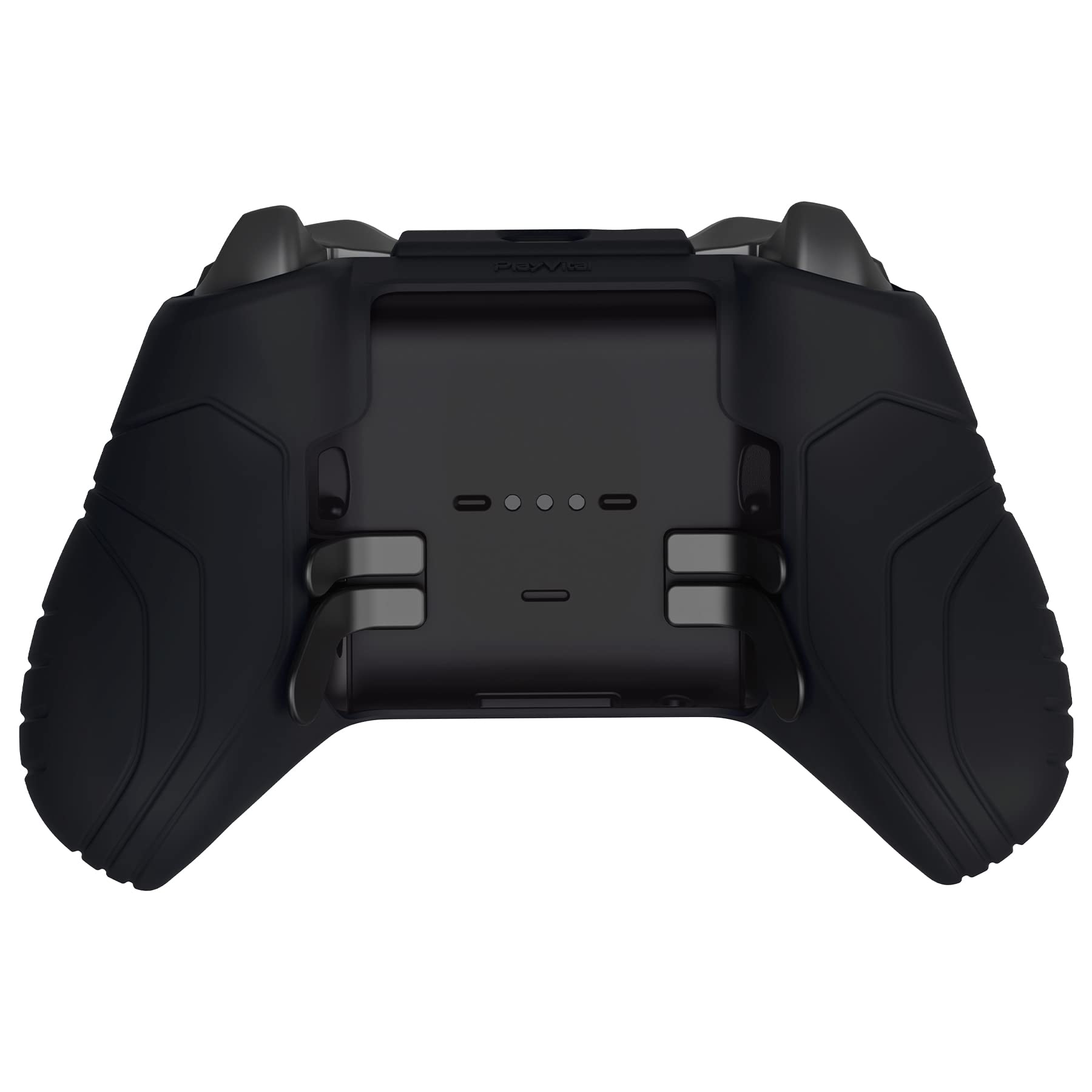 PlayVital Samurai Edition Anti Slip Silicone Case Cover for Xbox Elite Wireless Controller Series 2 Core, Ergonomic Soft Rubber Skin Protector for Xbox Elite Series 2 with Thumb Grip Caps - Black