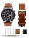 18MM Leather Bands For Huawei Watch 1 ,Adeals Quick Release Top Grain Genuine Leather 18mm Smart Watch Band Strap Women Men Bands For FOSSIL Q VENTURE (Brown, 18mm)