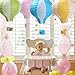 zilue Party Hanging 12 inches Rainbow Hot Air Balloon Paper Lanterns Christmas Accessories Birthday Party Wedding Decoration Stripe Set