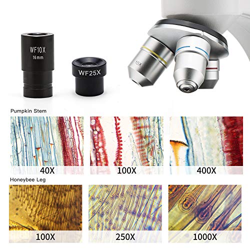 2 Biological+Monocular+Microscope+40X+1000X+All+Metal