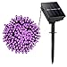 Lellel 3rd Gen Super Bright Solar Outdoor LED String Lights, for Yard Patio Garden Tree Party Wedding Decoration, Purple With 8 Working Modes
