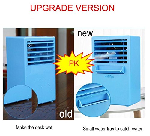 JM-capricorns Mini Portable Air Conditioner Fan,Portable Misting Desktop Table Desk Cooling Fan Evaporative Air Circulator Cooler Humidifier Bladeless Quiet for Office, Dorm, Upgrade Version White