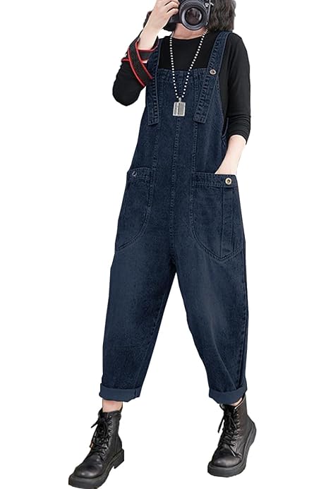 Overol De Vaqueros Con Tirantes Mujer Pantalones Femeninos