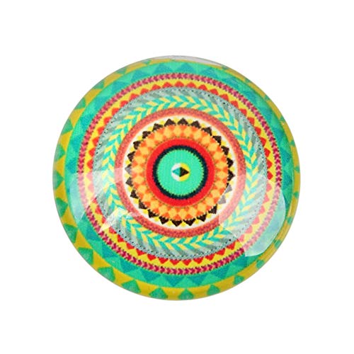 Craftdady 200pcs 50 Mixed Styles Half Round Flat Back Mosaic Printed Glass Cabochons 16x5mm for Photo Pendant Craft Jewelry Making