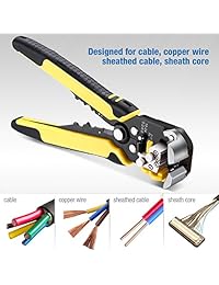 Powerextra   Cortador de cables autoajustable, herramienta profesional de pelado de alambre, crimpadora de cables automática