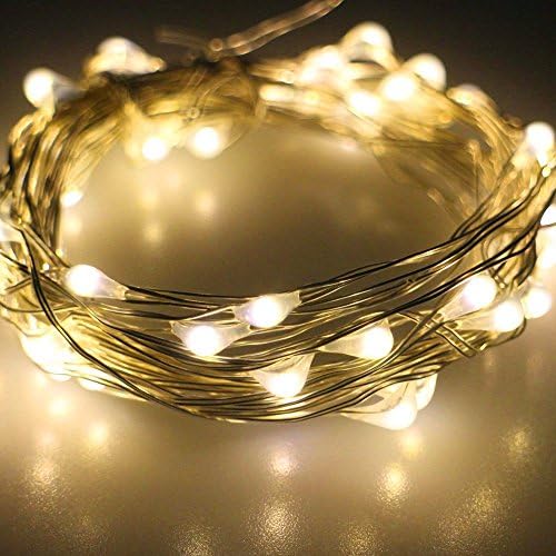 LED String Lights,IPing 30 LEDs 9.8 Feet Flexible Silver Wire Indoor Outdoor Waterproof Decorative Lights Battery Operated For Bedroom,Parties,Garden