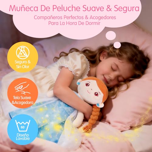 hahaland Unicornios Peluche Juguetes Niñas 3 años - Muñeca para Vestir con 3 Set de Ropa y Bolsa - Regalos Originales para Niñas 3 4 5 6 años