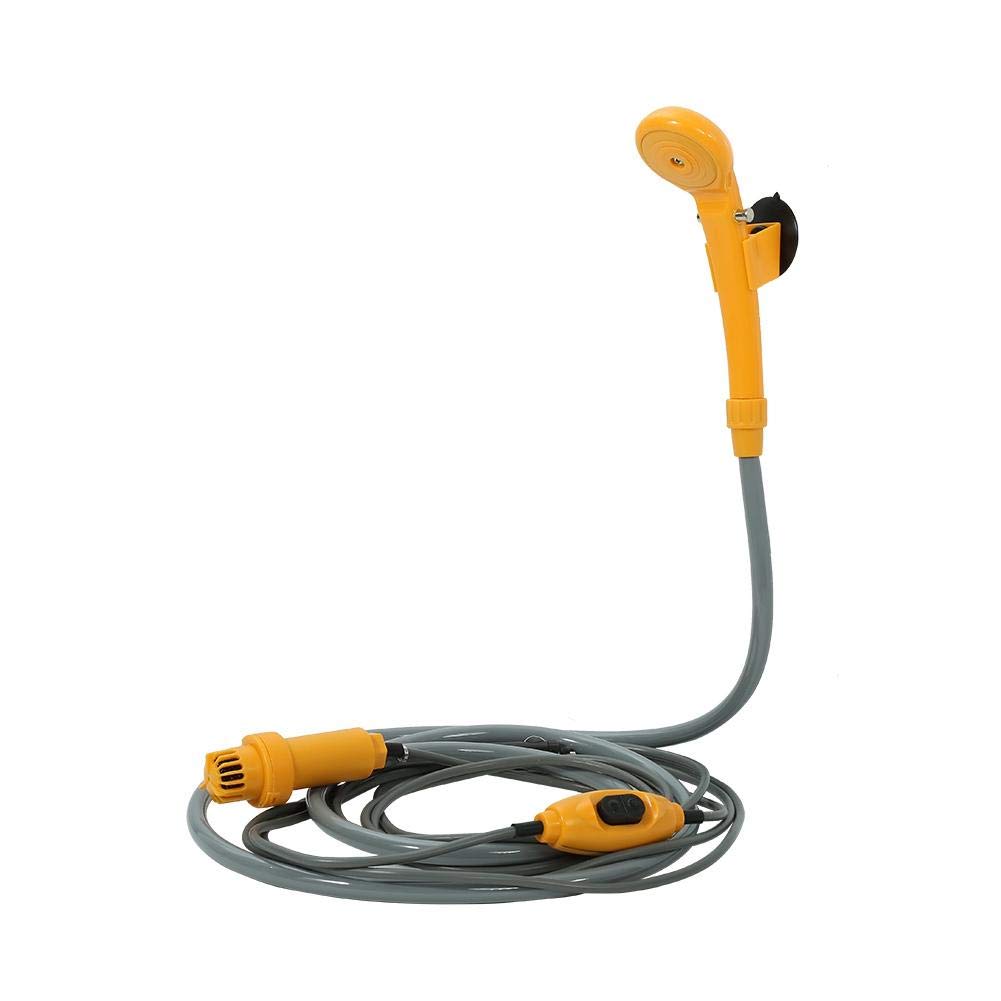 Dioche Electric Portable Camping Shower, 12V Car Plug Outdoor Portable Vehicle-Mounted Shower Kit with A Suction Cap and Hook for Camping Travel