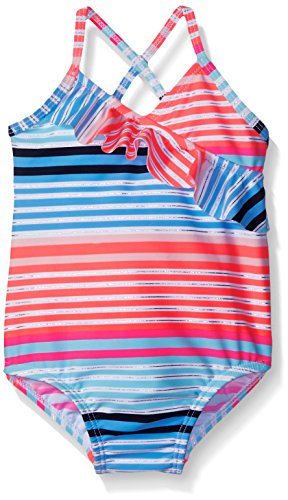 Osh Kosh Baby Girls' Foil Print Stripe One Piece Swimsuit, Multi, 24 Months