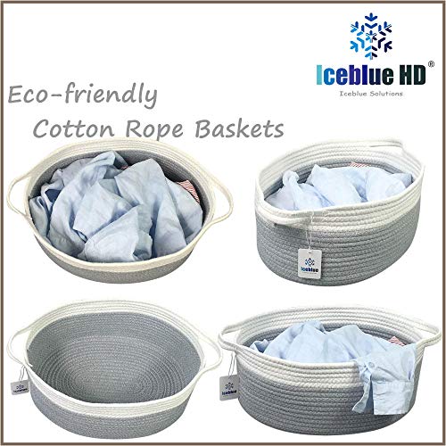 Iceblue Natural Cotton Rope Clutter Organizer Toy Chest Pet Bed Pet Toy Box