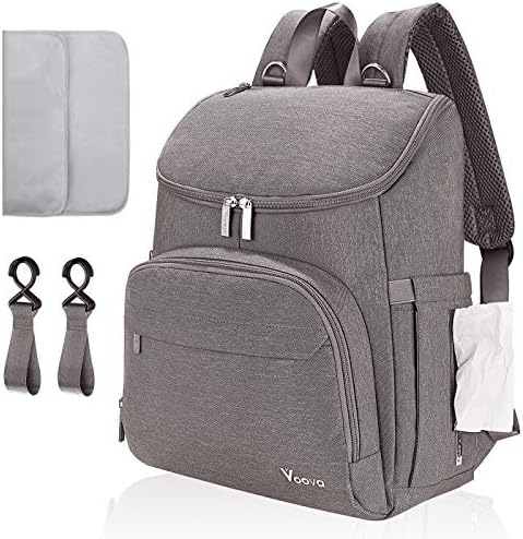 Voova Diaper Bag, Women’s Backpack, Town Rucksack, Mom Bag, 3-Way Women’s Bag, Waterproof, Large Capacity, Thermal Pocket, Stroller Strap, Diaper Changing Pad, Anti-Theft Pockets, Multi-functional, Baby Supplies, Storage, Travel, Flower Viewing, Baby Preparation, Baby Shower