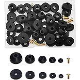QHAJRYYC 58 PCS Faucet Washers Assortment Kit, Flat & Beveled Rubber Faucet Washers, Brass Bibb Screws, Multi-Size Faucet Ste