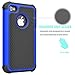 Tekcoo Compatible for iPhone 5S Case/for iPhone SE Case/for iPhone 5 Case, [Tmajor Series] [Blue/Black] Shock Absorbing Hybrid Defender Rugged Cover Shell Hard Plastic Outer Rubber Silicone Inner