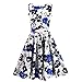 Fancyqube Women's Vintage 1950's Rose Floral Party Cocktail Dress