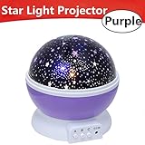 Star Light Projector, star light lamp, Night Lighting Lamp [4 LED Beads, 3 Model Light, USB Cord ] Toullfly colorful Night light, Romantic Rotating Starry Sky Projector for Kids Baby Bedroom (Purple)