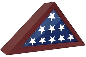 ILOT Flag Case, Solid Wood Military Display Box for 3'x5' American Veteran Burial Flag