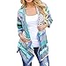 Gillberry Women Irregular Stripe Shawl Kimono Cardigan Tops Cover up Blouse (S, Multicoloured)