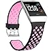 SKYLET for Fitbit Ionic Bands, 3 Pack Soft Breathable Accessories Wristbands Fitbit Ionic Bracelet Buckle (No Tracker)[3PC: Black-Blue&Black-Purple&Black-Pink]