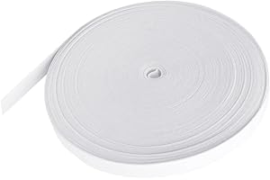 Amtvuzy White 1/2 Inch 15 Yard Elastic Band, High Elasticity Knit Elastic Band for Sewing, Clothes, Pants, Belts, Suspenders,